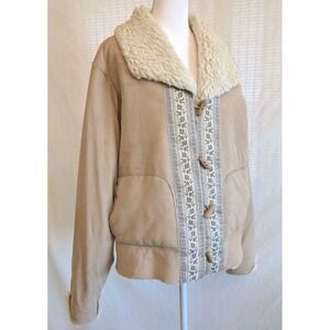 Coldwater Creek Tan Jacket with Cream Accents